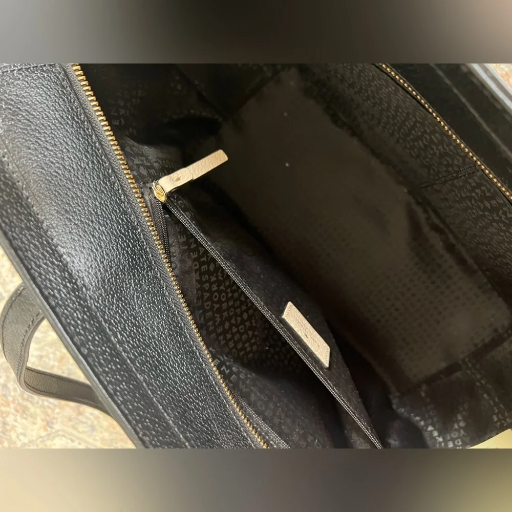 kate spade Tan and Black Two-Tone Leather Tote